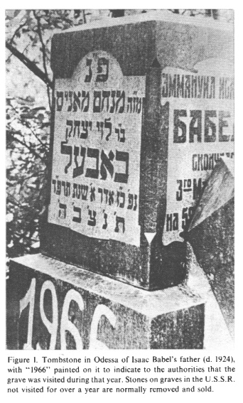 Encyclopaedia Judaica (1971): Odessa,
                          vol.12, col.1320, gave stone of 1924, visited
                          in 1966