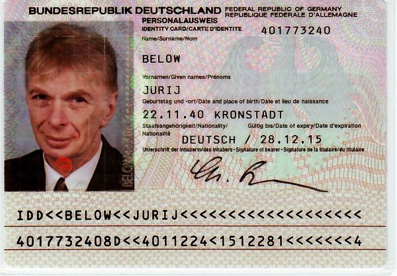 Der Personalausweis von Jurij Below
              von 2005