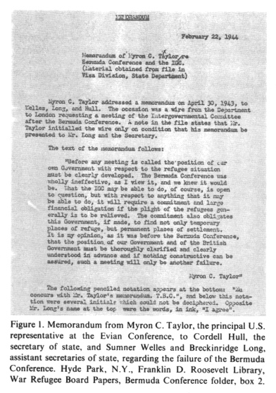 Encyclopaedia Judaica 1971: Holocaust, Rescue
                  from, Vol./Band 8, col./Kolonne 906, memo Taylor /
                  Memorandum Taylor