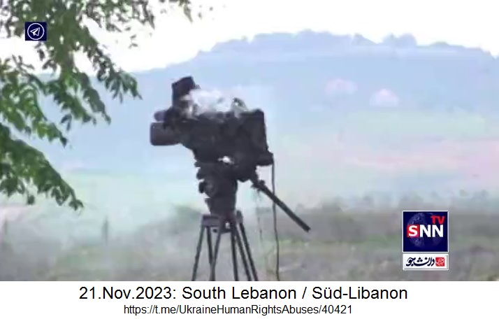 ebenda
                S�d-Libanon 21.11.2023 - 14:32h: Die beiden Journalisten
                wurden durch eine Drohnenbombe get�tet - die Kamera
                qualmt noch