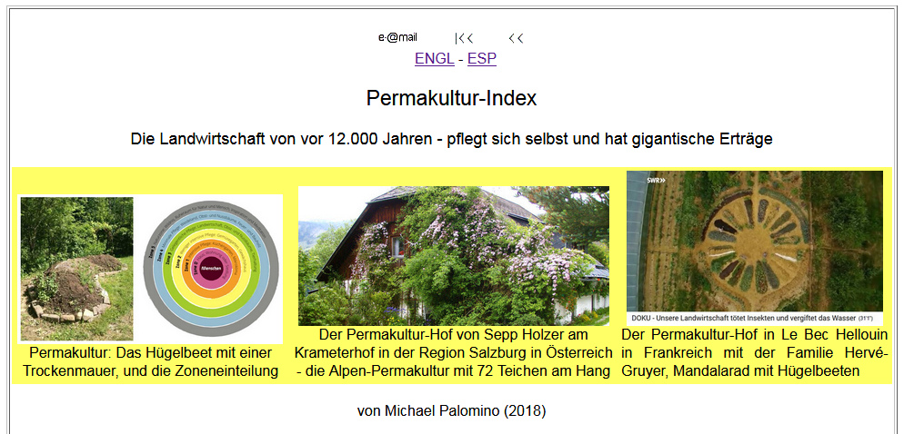 Web site with permaculture agriculture