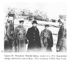 Encyclopaedia Judaica (1971): Russia, vol. 14,
                  col. 447-448, Menahem Mendel Beilis, victim of a 1911
                  blood-libel charge, before his trial in Kiev, 1913