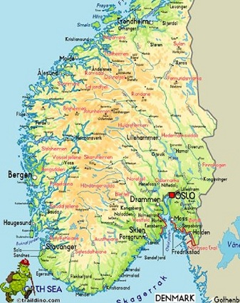 Map of Southern
                    Norway