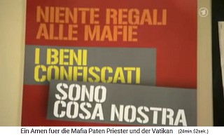 slogans
                    of "Libera": No gifts to the mafia (niente
                    regali alle mafie)
