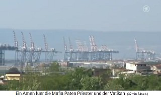 Calabria, the container
                                      port of Gioia Tauro - close-up -
                                      this is where the cocaine of the
                                      Ndrangheta is transshipped and
                                      distributed in Europe, the cocaine
                                      comes from Peru and Colombia, the
                                      drug profits are in the Vatican
                                      Bank