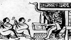 Tenochtitlan:
Moctezuma erhält Bericht über Cortez am anderen
Seeufer Tenochtitlan: Moctezuma erhält Bericht über
Cortez am anderen Seeufer