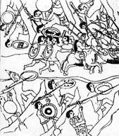 Tenochtitlan /
Tenochtitlán : Noche Triste / Traurige Nacht /
Night of Sorrows : Abzug der Spanier / retirada
de los espanoles / retreat of the Spaniards Tenochtitlan / Tenochtitlán : Noche Triste
/ Traurige Nacht / Night of Sorrows : Abzug der
Spanier / retirada de los espanoles / retreat of
the Spaniards