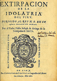 Arriaga: Extirpaci�n de
                          la idolatr�a (1621), cover