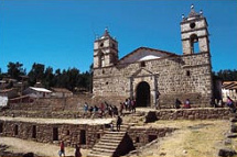 Church on Inca walls for example in
                              Vilcashuam�n in Peru 02