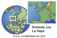 Mapa
                          de Holanda con La Haya